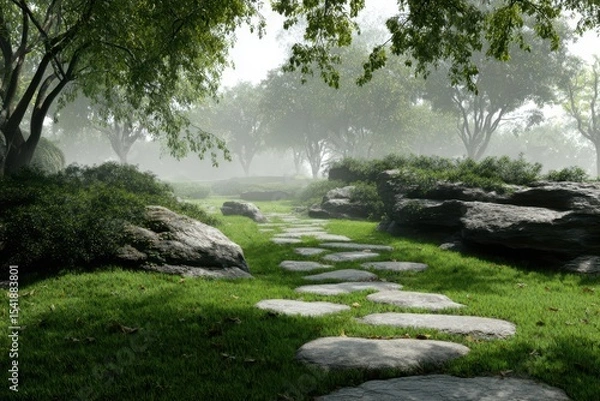 Obraz Moonstone garden path banner