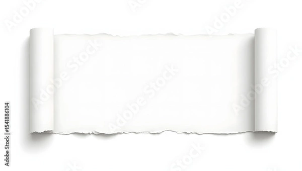 Fototapeta Torn Paper Scroll Mockup natu.Generated with AI