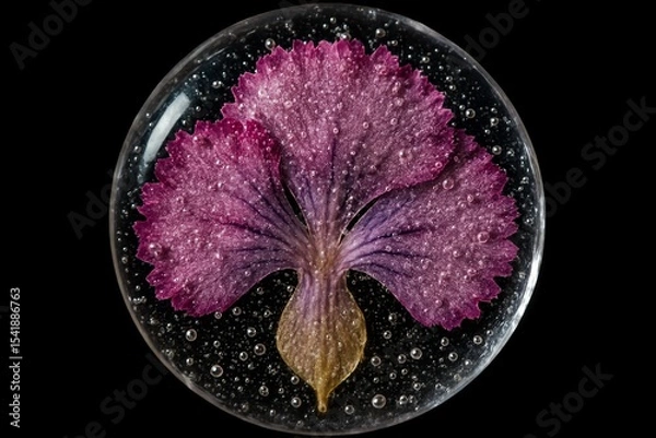 Fototapeta Unique pressed flower encased in resin capturing delicate colors and intricate details of nature
