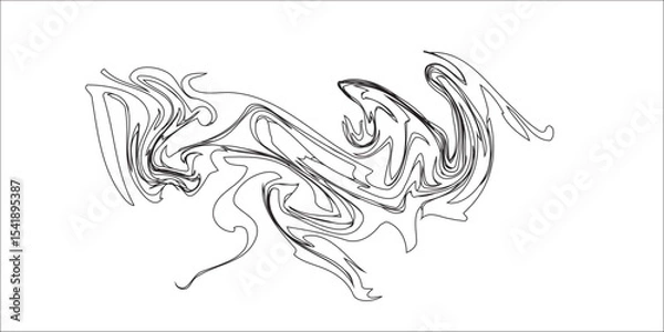 Obraz Black and white vector tattoo design of an abstract horse with tribal patterns and decorative swirls