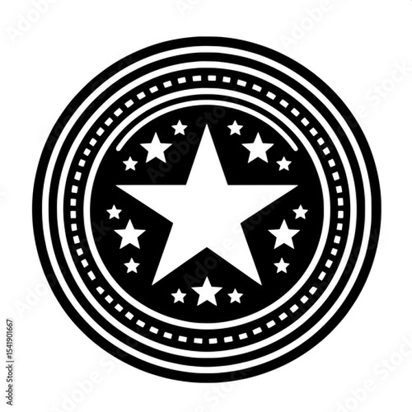 Fototapeta Black and White SVG of a Circular Badge Design