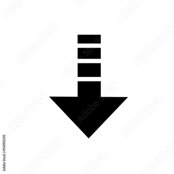 Fototapeta dotted down arrow illustration vector. down arrow icon with black gradient color. Download icon.