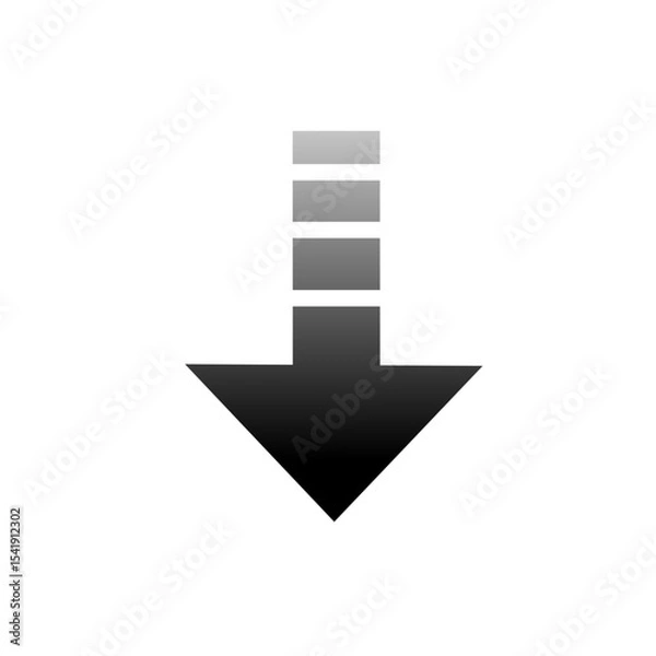 Fototapeta dotted down arrow illustration vector. down arrow icon with black gradient color. Download icon.