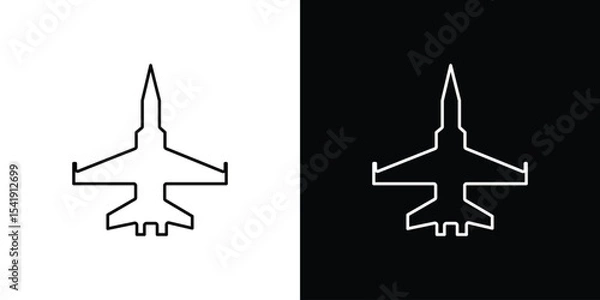 Obraz Fighter jet icon. Graphic Design vector icon. Ui Ux Icons
