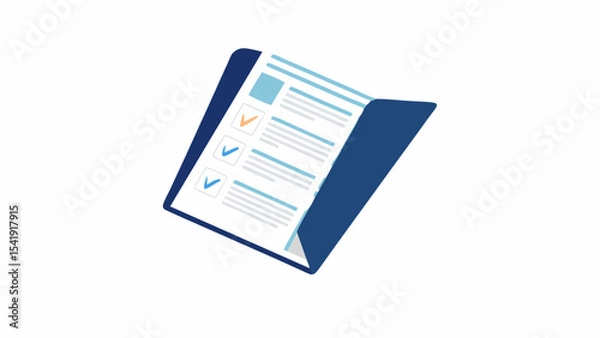 Fototapeta Checklist Task Management Business Compliance Form Document Organization Planning Information Record Productivity