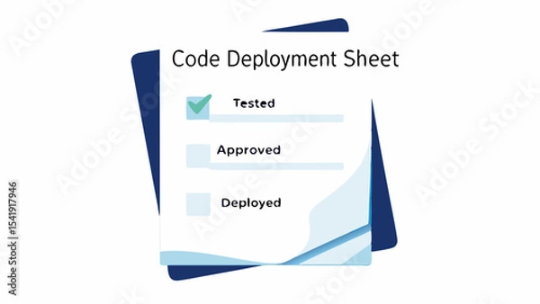 Fototapeta Code Deployment Checklist Software Testing Approval Process and Deployment Status Tracking Project Management Workflow