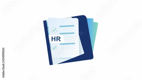 Fototapeta HR Paperwork Management Documents Folder Human Resources Checklist Tasks Compliance Policies Forms Employment Business