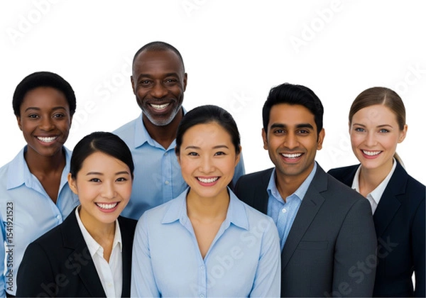 Obraz Group of business people looking at camera isolated on transparent background