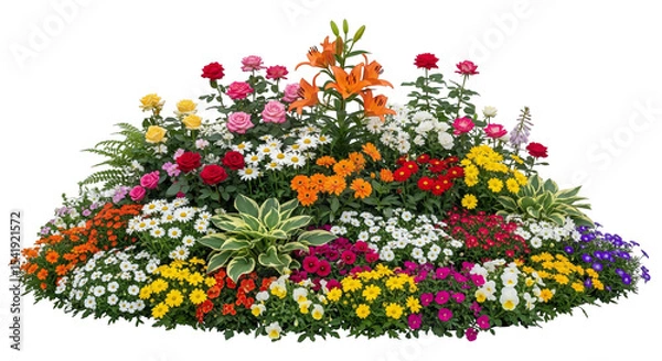 Obraz colorful flowers on white background
