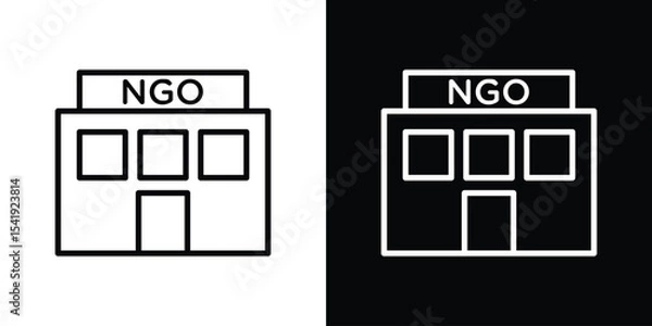 Fototapeta NGO Building icon. Graphic Design vector icon. Ui Ux Icons