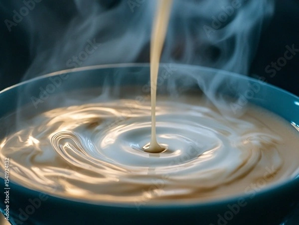 Obraz Steaming coffee cup swirl cozy home close-up photography warm atmosphere intimate viewpoint comfort concept