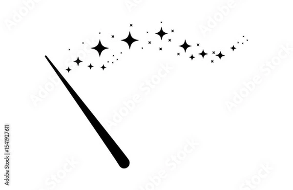 Obraz Magic wand icon,magic wand with sparkles stars