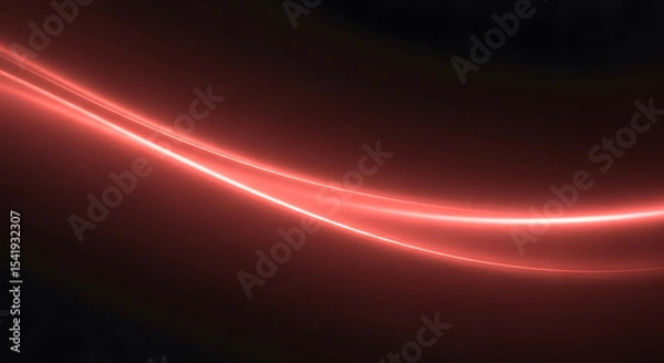Fototapeta Digital artwork with sinuous red light paths, creating an impression of speed, energy, and connectivity