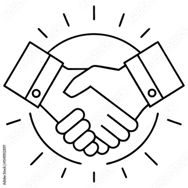 Obraz handshake vector illustration