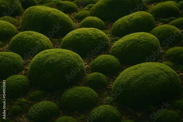 Obraz Verdant Domes: A Moss-Covered Landscape Texture 