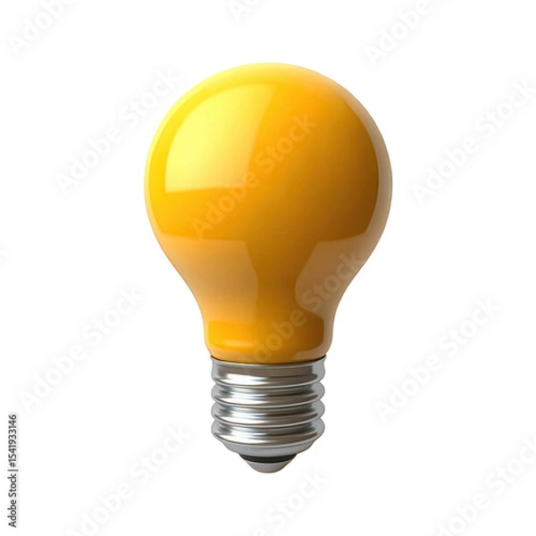 Fototapeta Yellow light bulb idea innovation inspiration creative thinking bright solution energy efficient lighting design