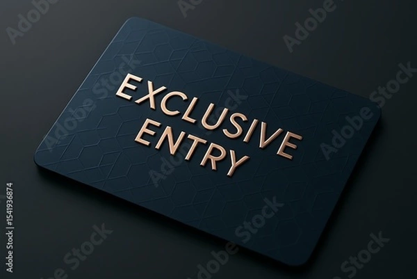 Obraz Private Access: Textured Card with Rose Gold Lettering