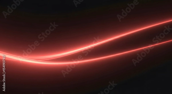 Obraz Modern abstract graphic with brilliant red glowing lines, symbolizing digital innovation and dynamic movement