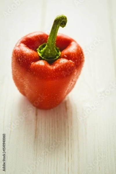 Obraz Fresh red pepper on wooden table
