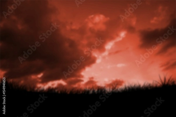 Obraz Silhouette of field against sky