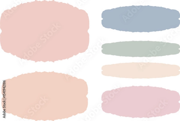 Fototapeta pastel palette colors abstract text box banners brush strokes