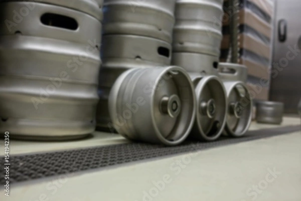 Obraz Kegs on floor at distillery