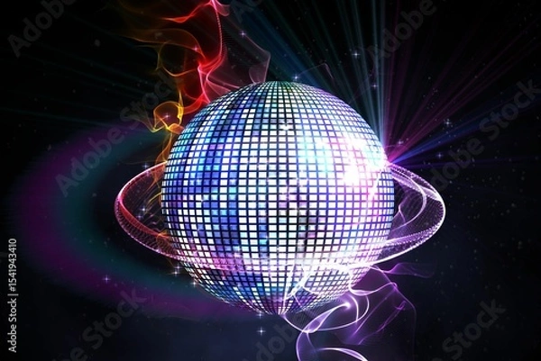 Obraz Digitally generated shiny disco ball