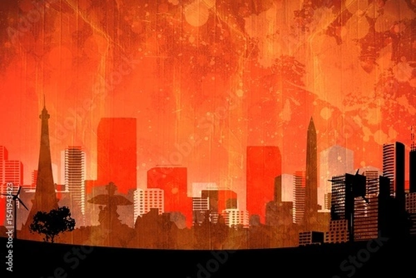Fototapeta Artistic cityscape design