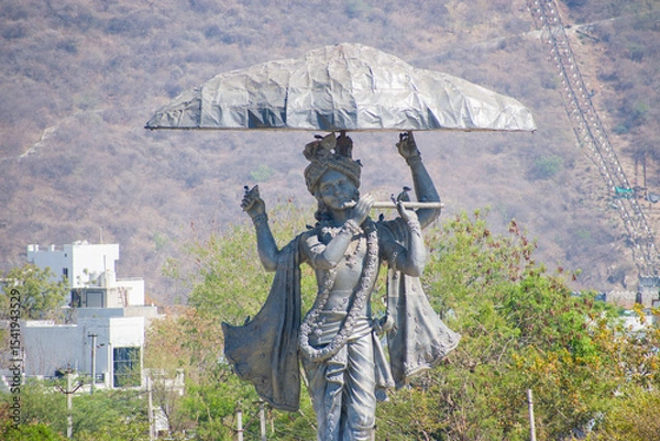 Obraz Load Krishna Statue at Nathdwara Rajasthan. Concept of Hindu temple and spiritual tourism in India