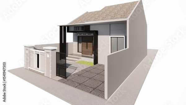 Fototapeta HOUSE AND HOUSING DESIGN IDEAS WITH A MINIMALIST CONCEPT AS INSPIRATION FOR PLANNING THE DEVELOPMENT OF A COMFORTABLE HOUSING