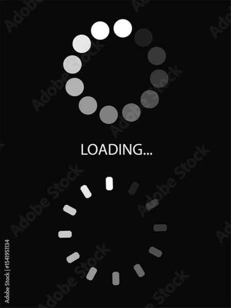 Fototapeta Loading Animation Circular Progress Indicators & Spinners Design Elements