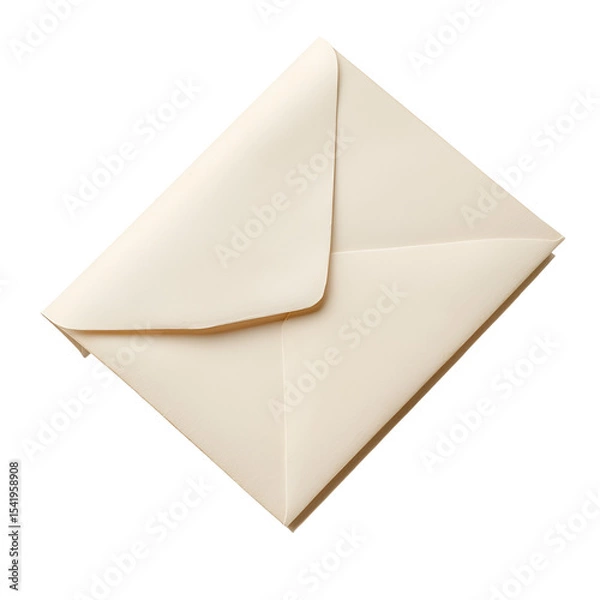 Fototapeta Cream Envelope on Black Background Simple Elegant Stationery