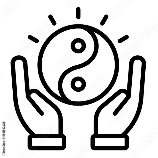 Fototapeta Yin-Yang Balance  Icon Element For Design	