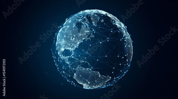 Fototapeta circle and global network technology background, abstract technology concept background, vector illustration.