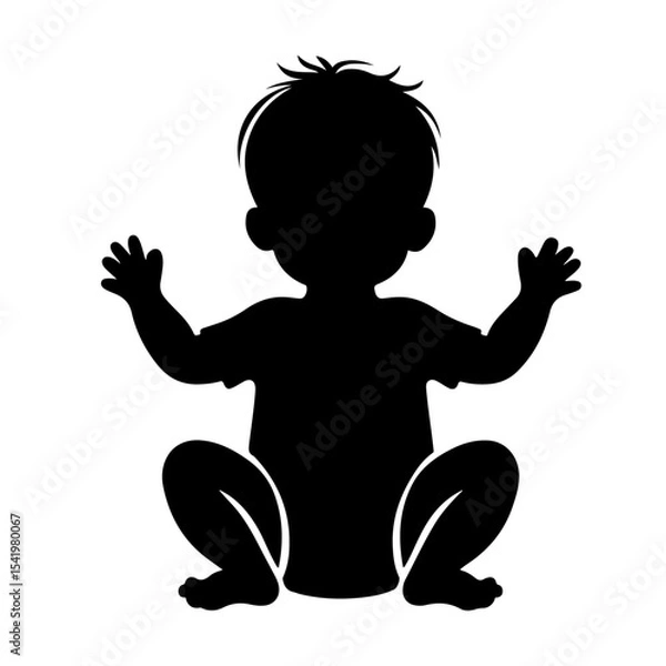 Fototapeta Premium Vector Collection of Adorable Toddler Silhouette Icons for Nursery and Design Projects