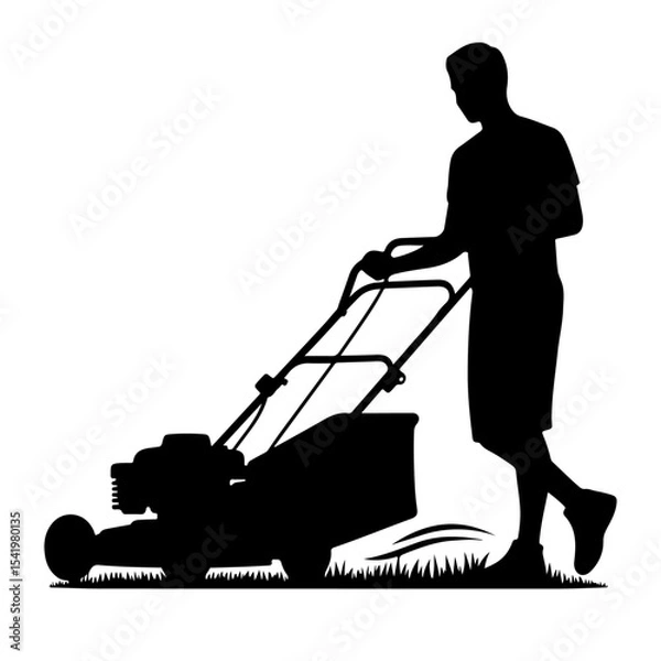 Fototapeta Premium Vector Collection of Lawn Mowing Silhouette Icons for Gardening and Design Projects