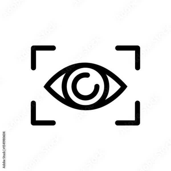Obraz Eye scan icon for social media, app design