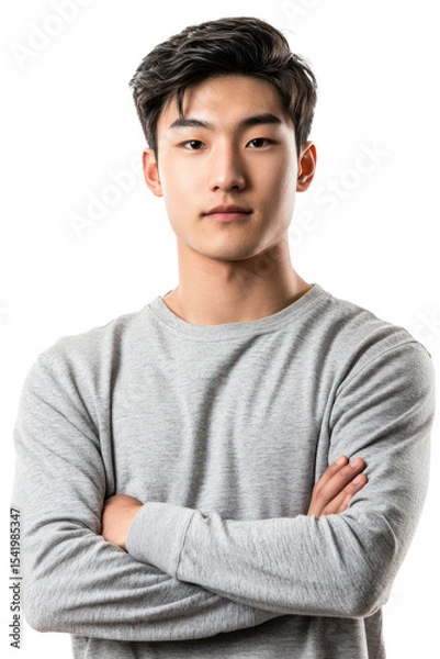 Obraz Korean male model with Minimalist isolated on transparent background