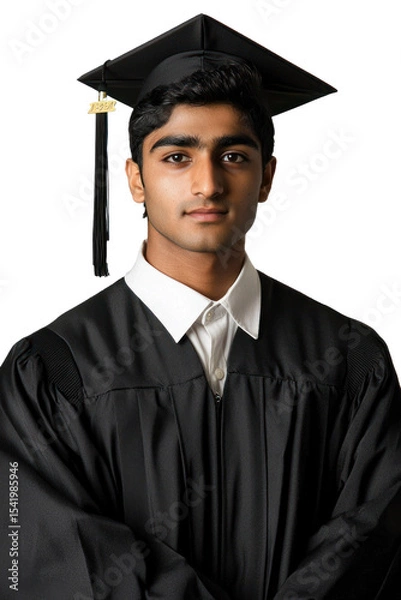Obraz Indian American male model with Ivy League isolated on transparent background