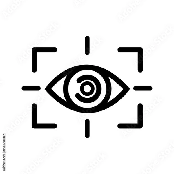 Obraz Eye scan icon in thick line outline style 