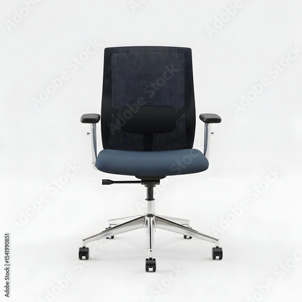 Fototapeta Modern Office Chair: A sleek and ergonomic office chair with a mesh back and adjustable features, designed for comfort and productivity in a contemporary workspace.