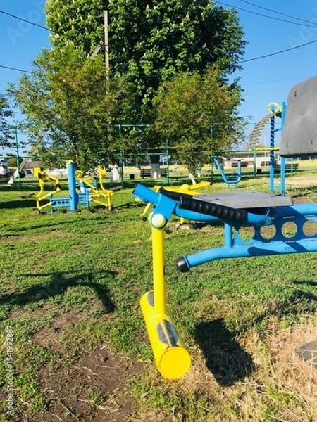 Obraz Exercise equipment for individuals with special needs in a park