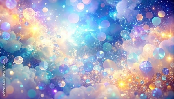 Fototapeta 幻想的な虹色の光の渦