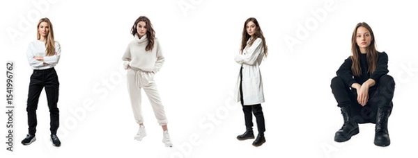 Obraz Full Length of Swedish female model with Scandinavian Minimalist isolated on transparent background