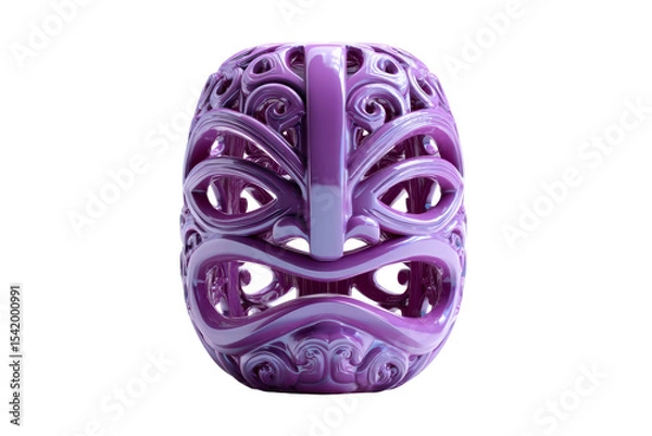 Obraz Purple decorative mask with stylish patterns on clear background