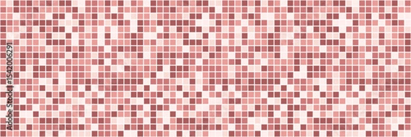Fototapeta Tile rose gold background with geometric square pattern. Ideal for bathroom, pool, spa, or mosaic design projects. Clean and modern seamless texture. Vector Illustration
