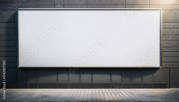 Obraz blank outdoor advertising billboard on building wall for mockup and marketing display concept