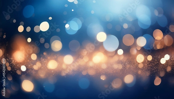 Obraz soft bokeh lights creating a dreamy atmosphere on a clear blue background