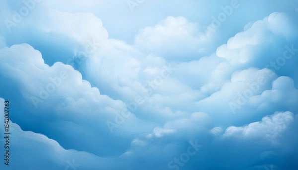 Obraz soft pastel blue gradient backdrop featuring delicate hazy cloud shapes texture pastel background