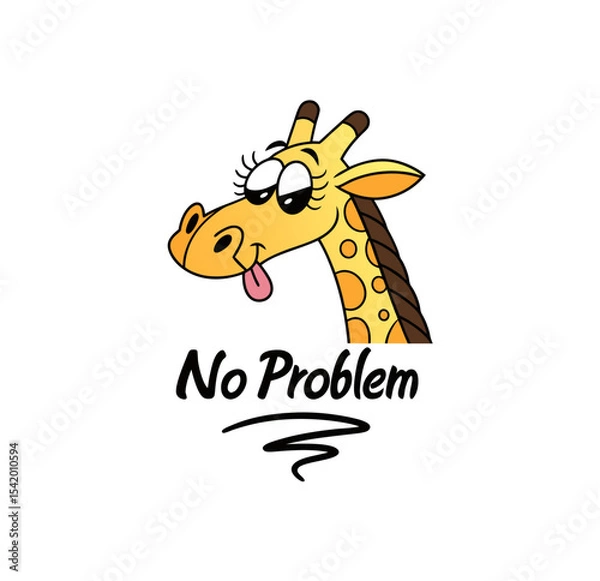 Obraz no problem giraffe face reaction t-shirt graphic design vector illustration 
